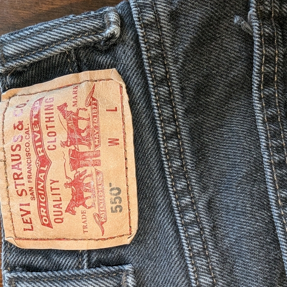 Y2K Levi's 550 Jeans Men Size 38x36 Relaxed Fit Faded Black Baggy Denim Red Tag - Picture 14 of 14